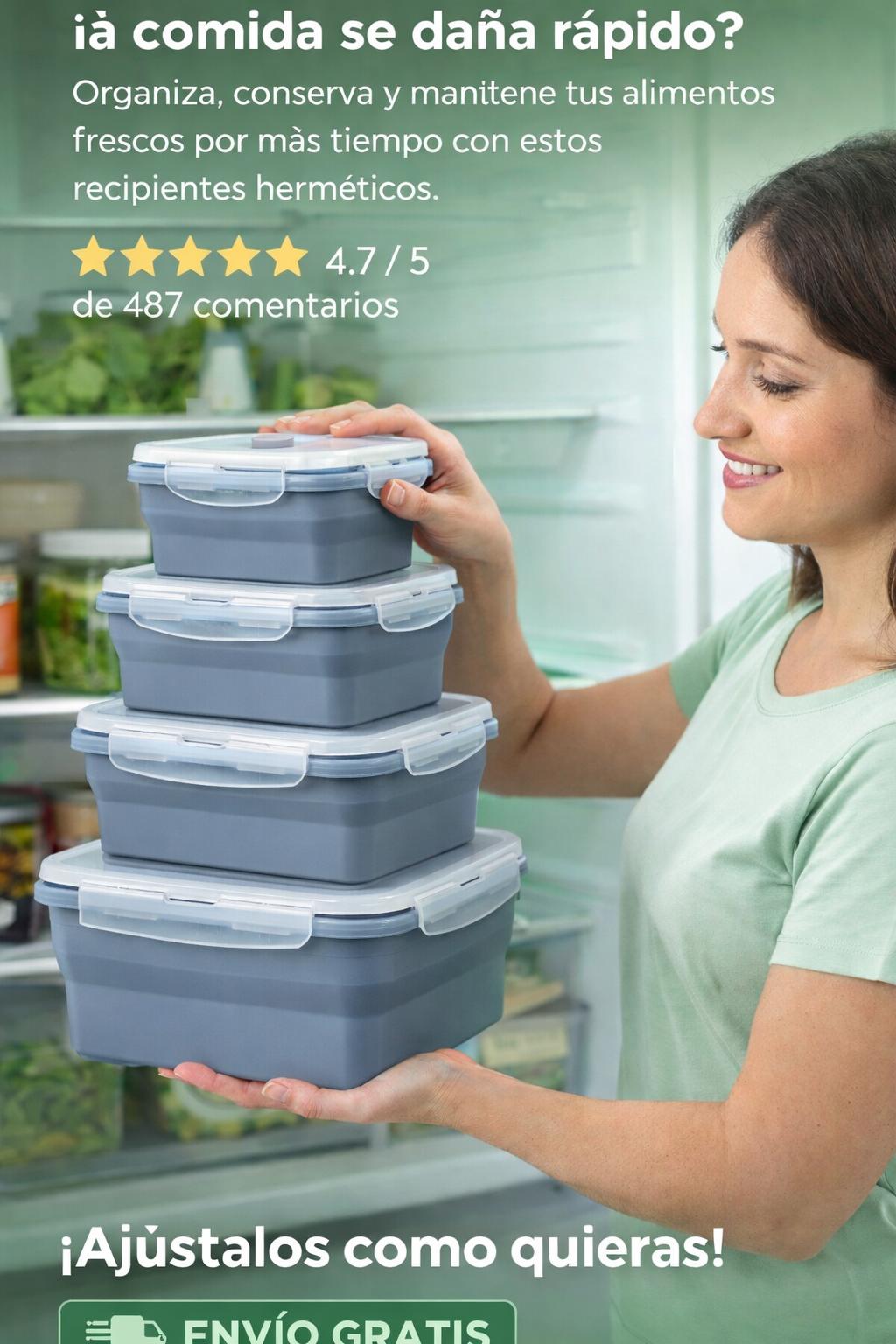 Recipientes de Almacenamiento de Alimentos Plegables