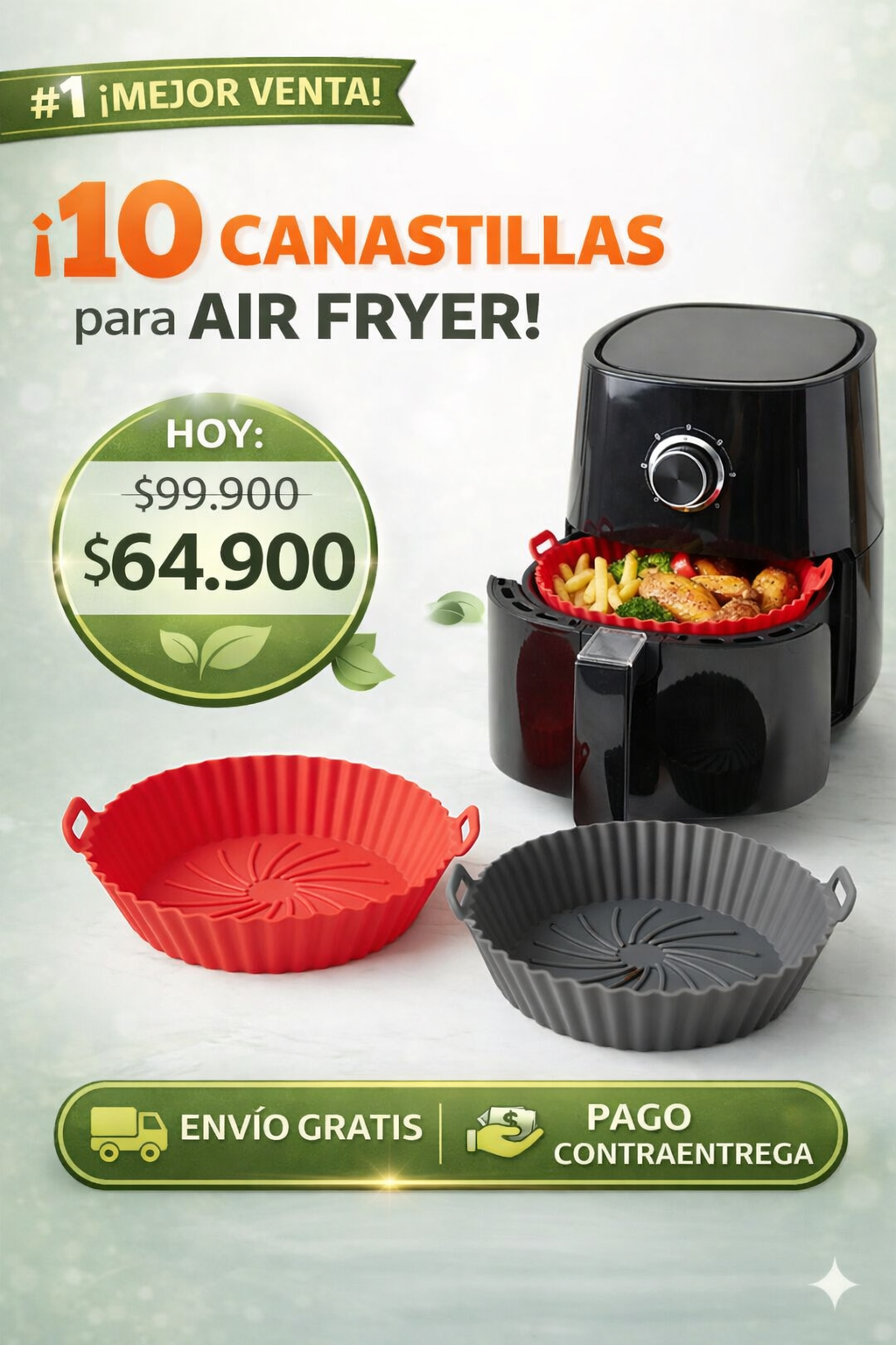 ¡¡10 CANASTILLAS AIR FRYER EN SILICONA!!