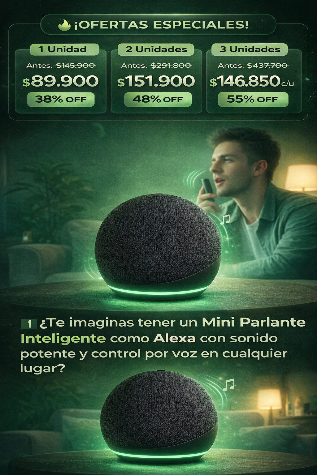 Parlante Inteligente ALAXE Con super descuento superior al 40% por compras de 2 o mas unidades!!!🔥