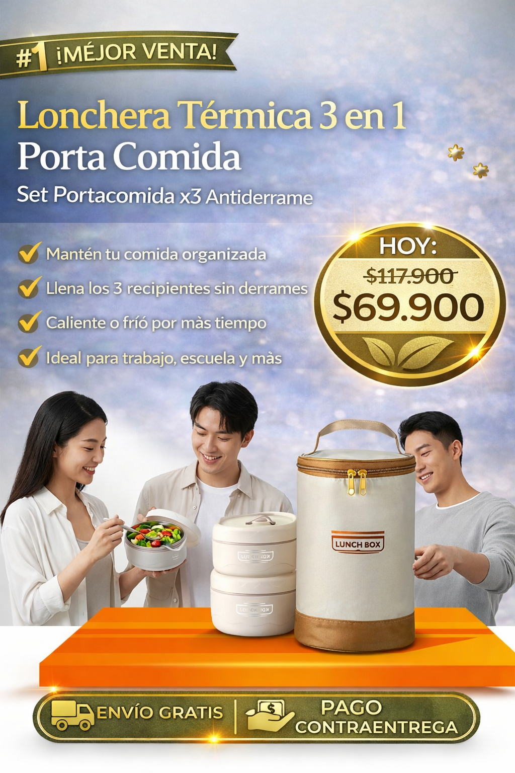 Smart Lunch Kit x3 – Organiza tu comida fácil