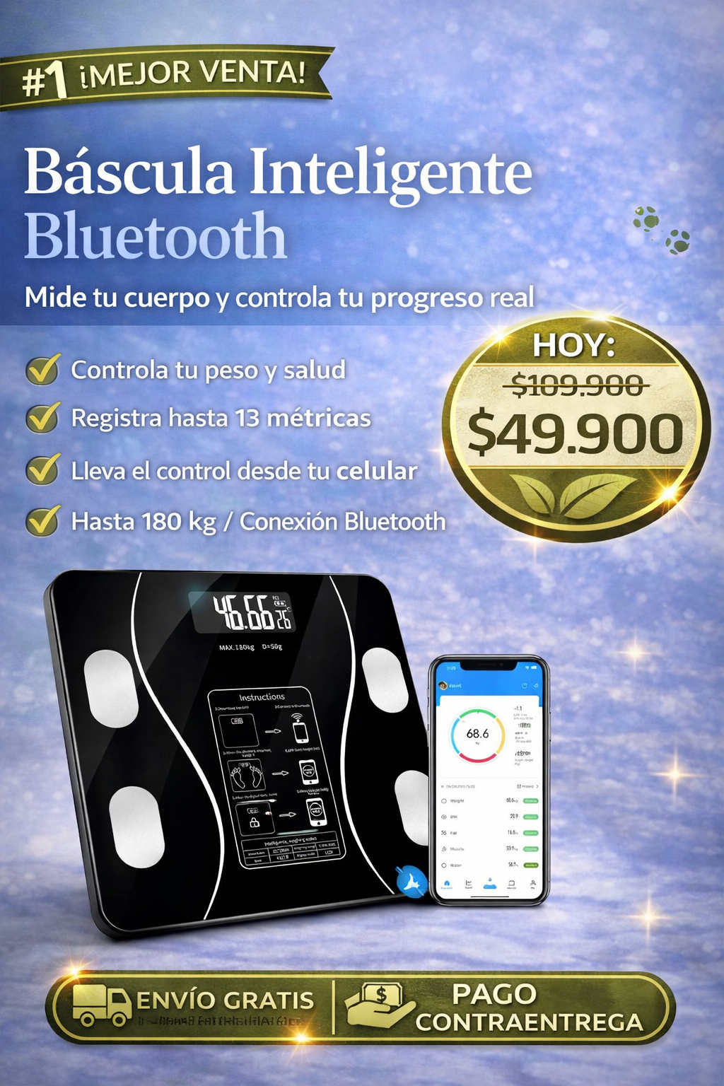 BASCULA INTELIGENTE BLUETOOTH
