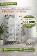 Organizador Zapatero Metáli 6 Nivel Tapa